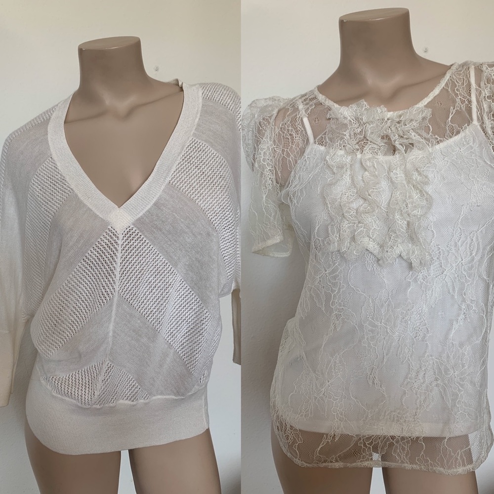 2 cream tops.